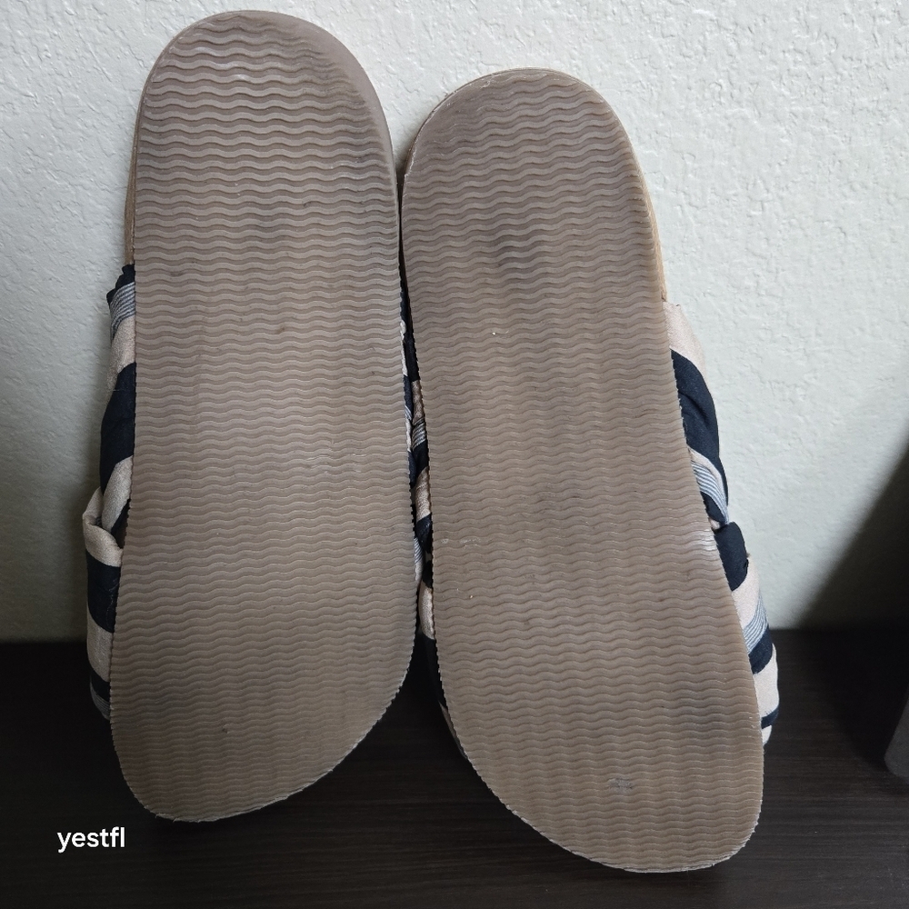 Figue criss cross cork fabric sandals blue ivory 6 - Picture 6 of 8